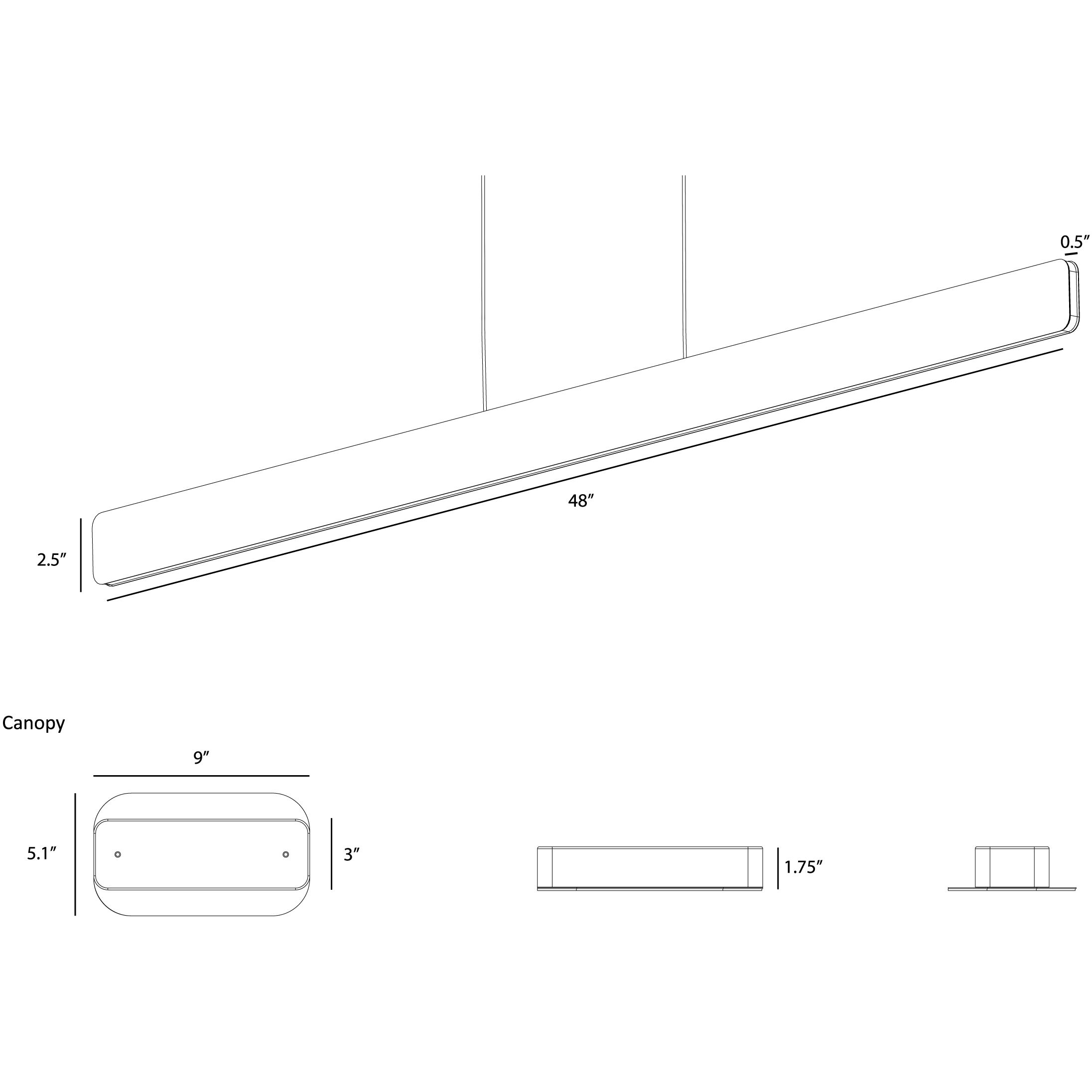 Sub LED 0.5 inch Gold Pendant Ceiling Light